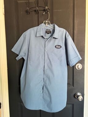 Brixton Light Blue Short Sleeve Button-Up Work Shirt